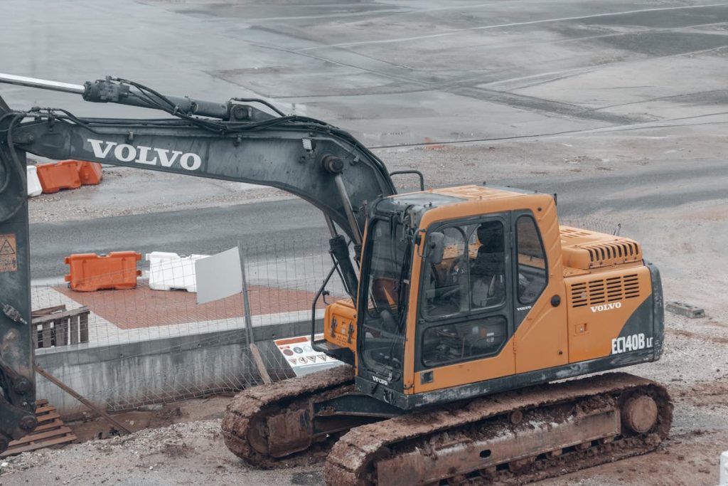 Excavator on construction site